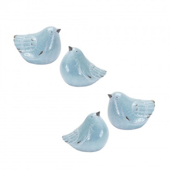 Bird (Set Of 4) 4"H Terra Cotta