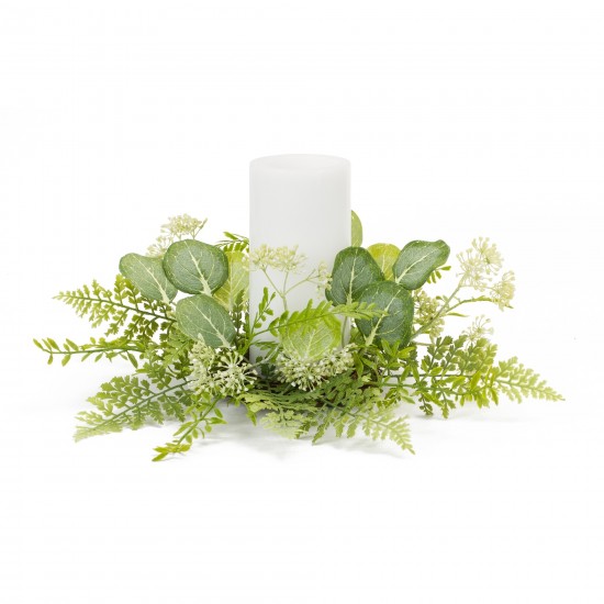Foliage Candle Ring (Set Of 4) 18"D Polyester (Fits A 6" Candle)