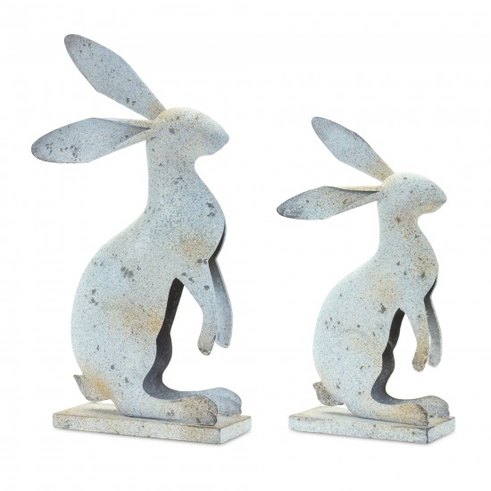 Rabbit (Set Of 2) 13.25"H, 17"H Iron