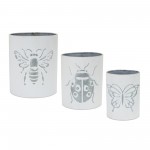 Insect Pot (Set Of 3) 4.5"D x 5.75"H, 5.5"H x 6.75"H, 6.5"D x 7.75"H Iron