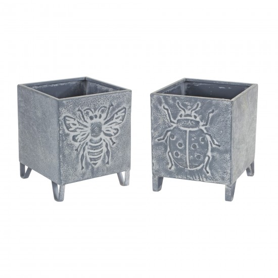 Insect Pot (Set Of 2) 6.75"L x 7.5"H Iron