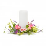 Mixed Floral Candle Ring (Set Of 6) 12.5"D Polyester/Plastic (Fits A 4" Candle)