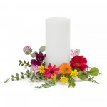 Mixed Floral Candle Ring (Set Of 6) 11.5"D Polyester/Plastic (Fits A 4" Candle)