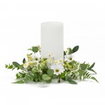 Mixed Floral Candle Ring (Set Of 6) 13"D Polyester/Plastic (Fits A 4" Candle)