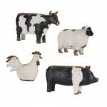 Farm Animal Candle Holder (Set Of 4) 4.5"H, 4.75"H, 4.75"H, 5.25"H Resin