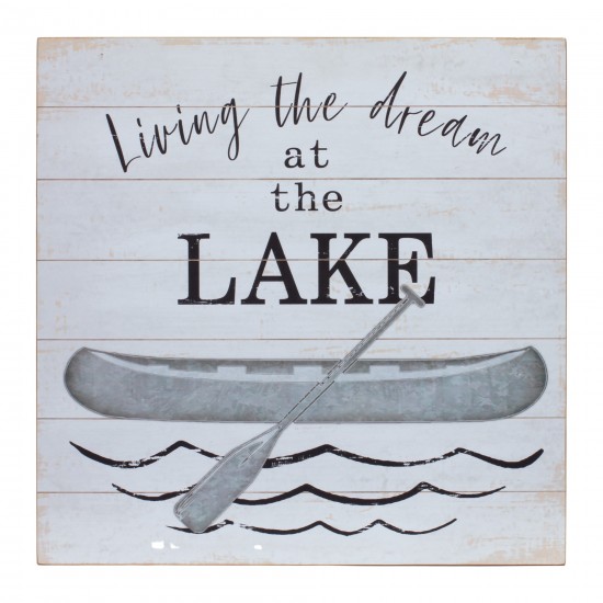 Lake Sign (Set Of 2) 15.75"Sq Mdf/Wood