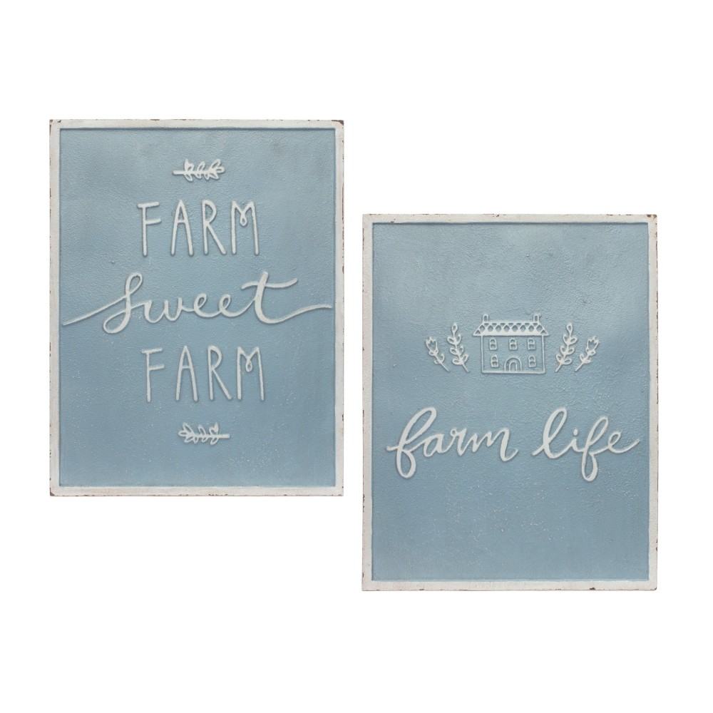 Farm Sign (Set Of 2) 14"L x 18"H Metal Farm Sign (Set Of 2) 14"L x 18"H Metal