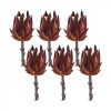 Protea Stem (Set Of 6) 20"H Plastic, Orange, Brown