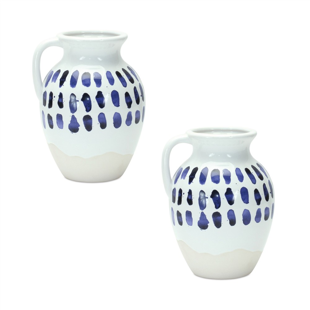 Pitcher (Set Of 2) 6"D x 8"H Ceramic