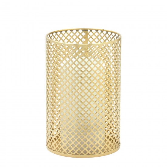 Candle Holder (Set Of 2) 5"D x 7.75"H, 5.75"D x 9"H Iron, Gold
