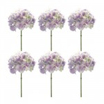 Hydrangea Stem (Set Of 6) 19.5"H Polyester, Purple, Green