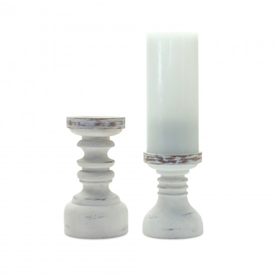 Candle Holder (Set Of 2) 4.75"D x 6.25"H, 5"D x 8.75"H Resin