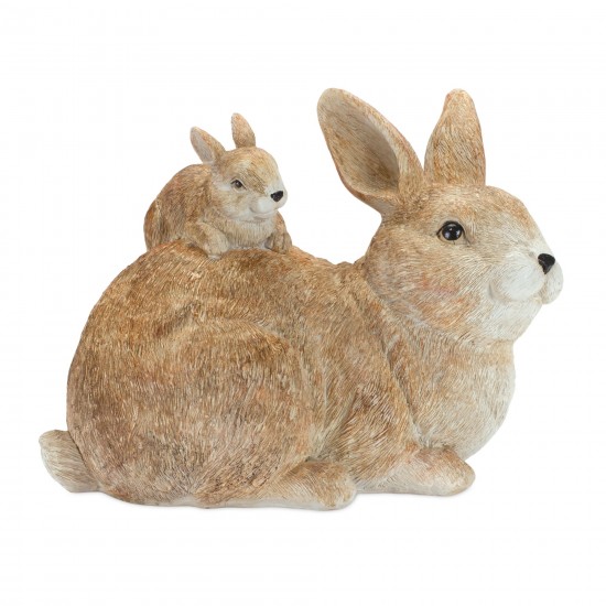 Rabbit With Bunny 9.75"L x 7"H Resin