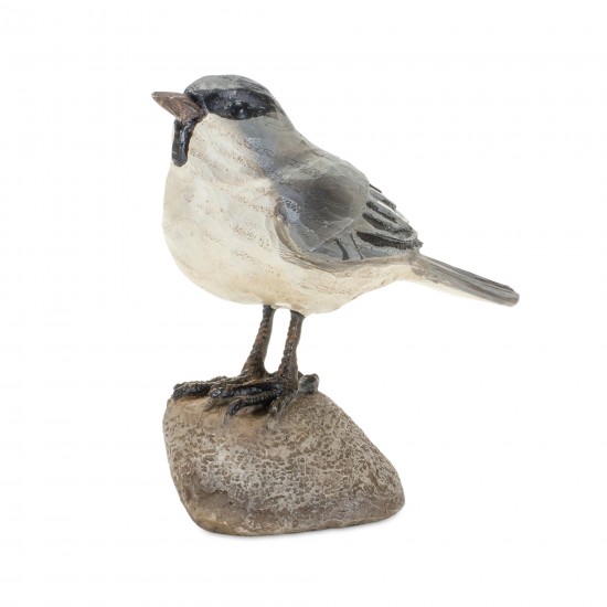 Bird On Rock (Set Of 2) 3.75"H Resin