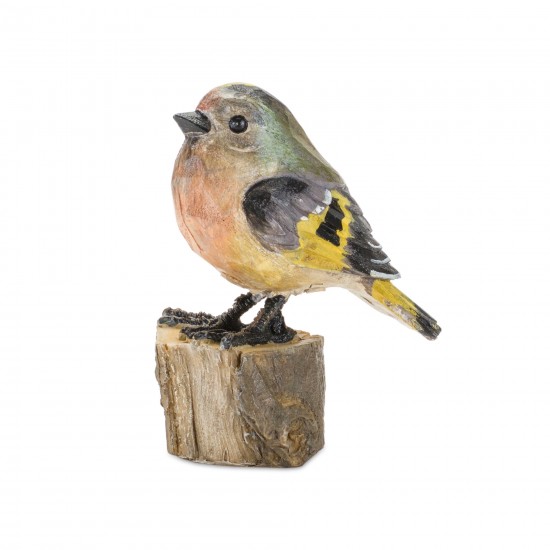 Bird On Stump (Set Of 6) 3.5"H Resin