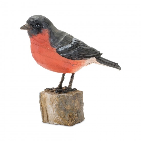 Bird On Stump (Set Of 2) 4"H Resin