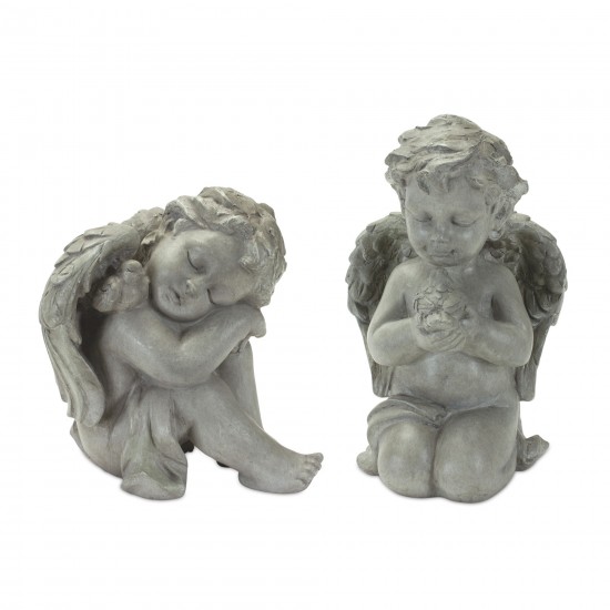 Cherub (Set Of 2) 8"H, 10"H Resin