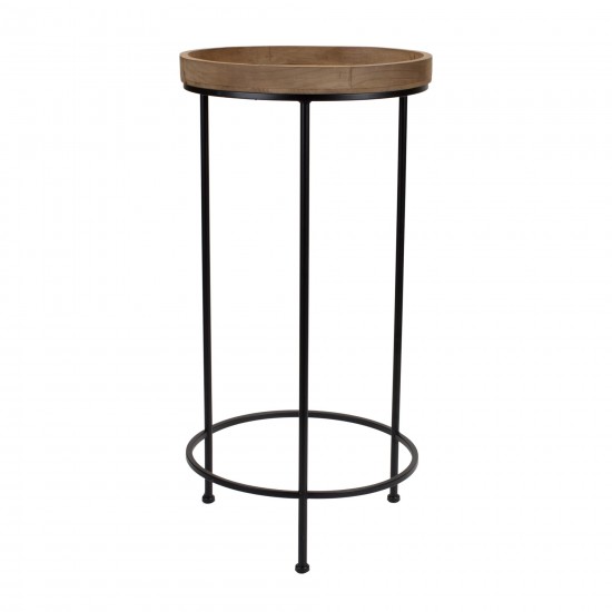 Accent Table (Set Of 3) 10.5"D, 12.25"D, 14.25"D Iron/Wood