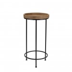 Accent Table (Set Of 3) 10.5"D, 12.25"D, 14.25"D Iron/Wood