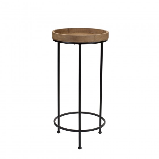 Accent Table (Set Of 3) 10.5"D, 12.25"D, 14.25"D Iron/Wood