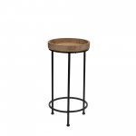 Accent Table (Set Of 3) 10.5"D, 12.25"D, 14.25"D Iron/Wood