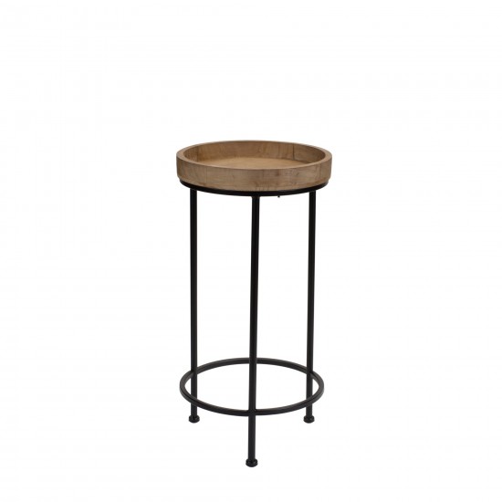 Accent Table (Set Of 3) 10.5"D, 12.25"D, 14.25"D Iron/Wood