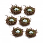 Nest With Eggs (Set Of 6) 6.5"D x 3"H Natural/Foam