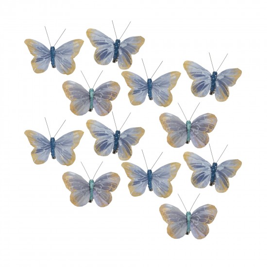 Butterfly (Set Of 12) 3.75"L Feather