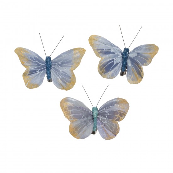 Butterfly (Set Of 12) 3.75"L Feather