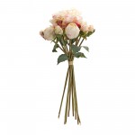 Peony Bouquet (Set Of 6) 16"H Polyester, White, Green