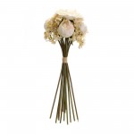 Peony And Hydrangea Bouquet (Set Of 6) 16.75"H Polyester, Beige, Pink