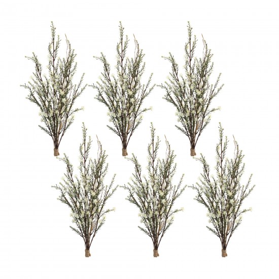 Leptospermum Bundle (Set Of 6) 26.25"H Plastic, Green, White, Brown