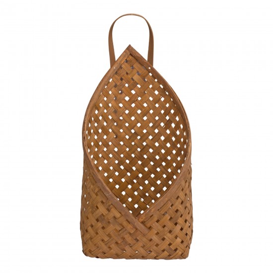 Basket Wall Pocket (Set Of 2) 7"L x 12.25"H, 9.25"L x 19"H Bamboo