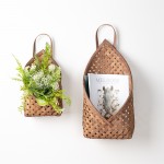 Basket Wall Pocket (Set Of 2) 7"L x 12.25"H, 9.25"L x 19"H Bamboo