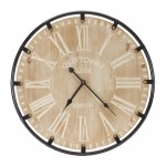 Wall Clock 19.5"D Wood/Iron 1 Aa Battery, Not Included