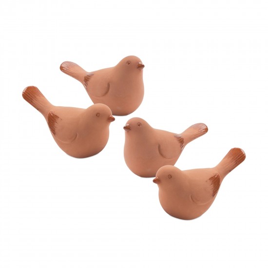 Bird (Set Of 4) 3"H, 3.5"H Ceramic