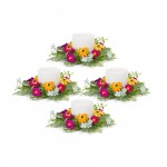 Zinnia Candle Ring (Set Of 4) 15.5"D Polyester (Fits A 6" Candle)