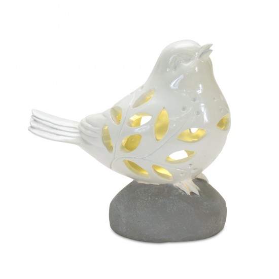 Bird W/Led (Set Of 3) 6"H, 6.25"H, 7.25"H Resin 2 Aa Battery, Not Included