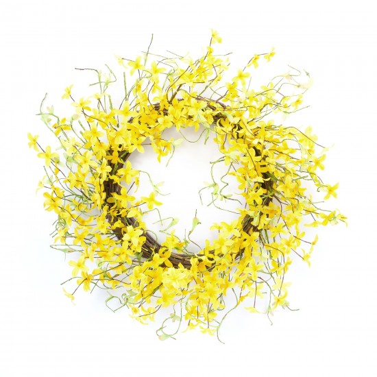 Forsythia Wreath 21.75"D Polyester