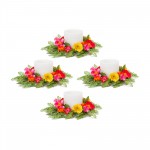 Poppy Candle Ring (Set Of 4) 15"D Polyester (Fits A 6" Candle)