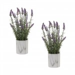 Potted Lavender (Set Of 2) 4.5"D x 17"H Plastic