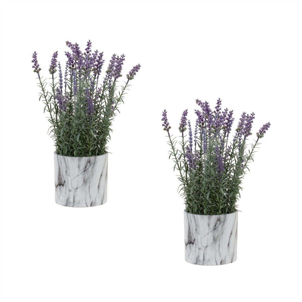 Potted Lavender (Set Of 2) 5.75"D x 17.75"H Plastic