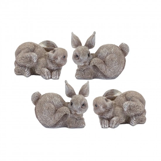 Bunny (Set Of 4) 3"H, 4"H Resin