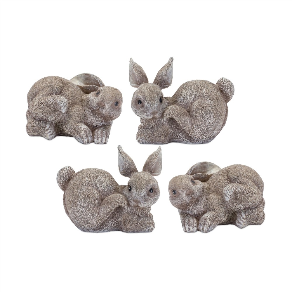 Bunny (Set Of 4) 3"H, 4"H Resin Bunny (Set Of 4) 3"H, 4"H Resin