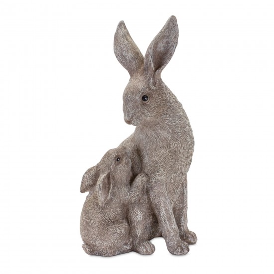 Rabbit With Bunny (Set Of 2) 7"H, 11"H Resin