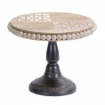 Round Pedestal 10.25"D x 10.25"H Wood/Iron