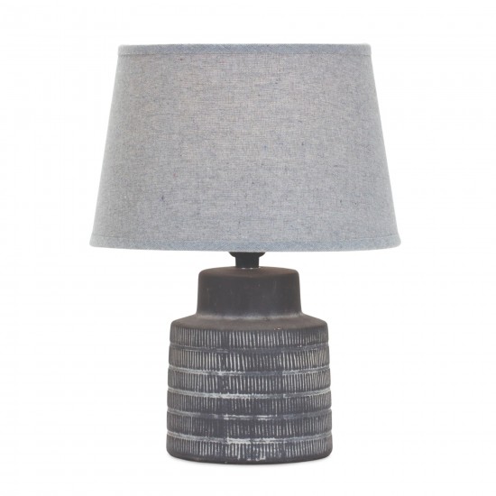 Table Lamp 13"H Terra Cotta/Linen