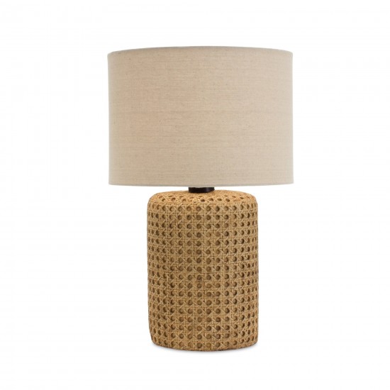 Table Lamp 18"H Cement/Linen