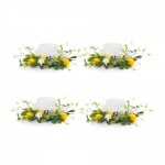 Lemon Candle Ring (Set Of 4) 19"D Polyester (Fits A 6" Candle)