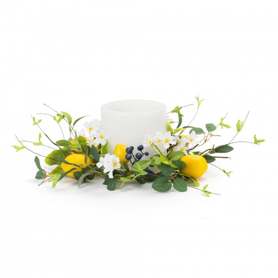 Lemon Candle Ring (Set Of 4) 19"D Polyester (Fits A 6" Candle)